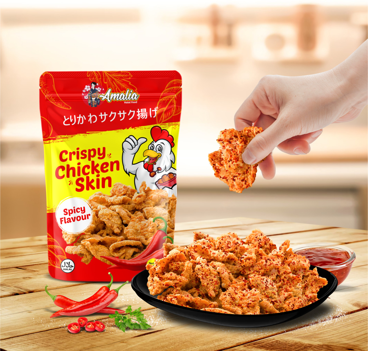 CRISPY CHICKEN SKIN SPICY