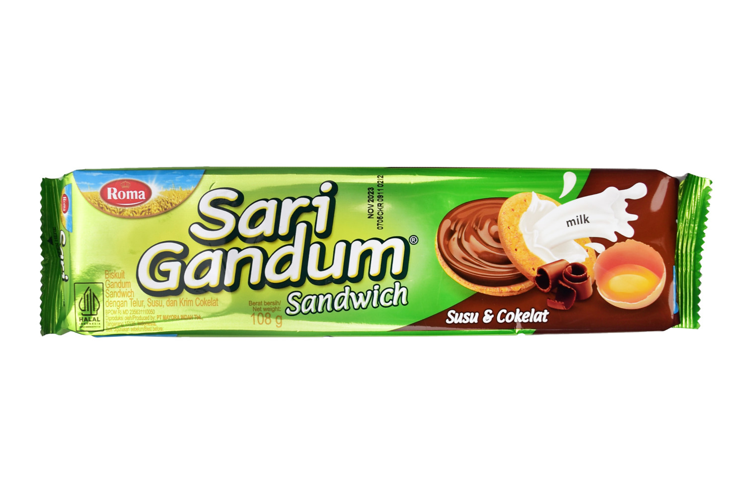 ROMA SARI GANDUM COKLAT 108GR